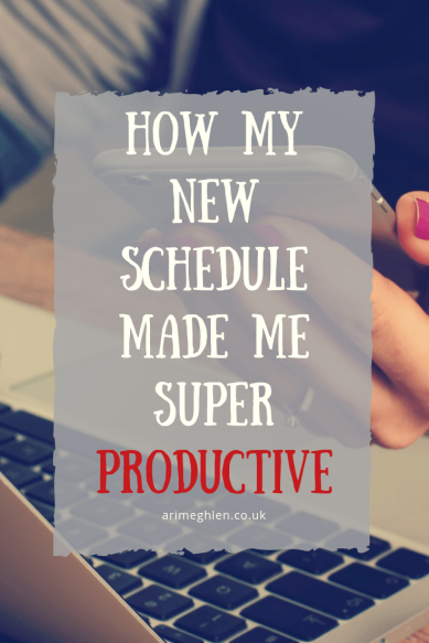 Title Image: How my new schedule made me super productive. Image: woman working on laptop and phone
